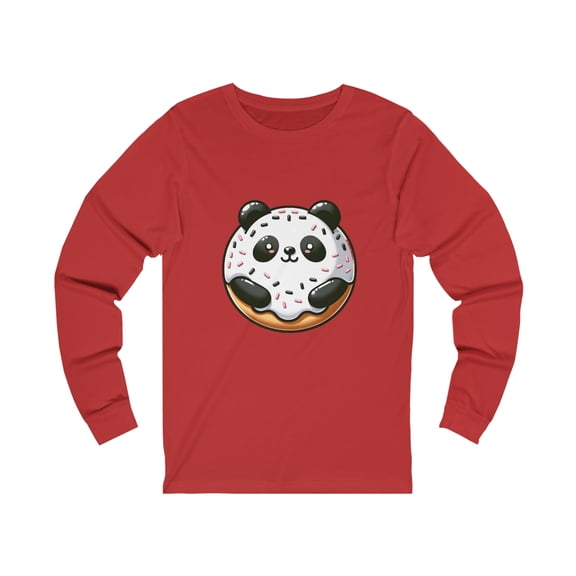 Strange & Cozy Doughnut Panda Delight Cotton Jersey Long Sleeve Tee S - 3XL