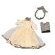 thumbnail image 4 of Conjunto de vestido a escala 1:6, disfraz con accesorios para niños, regalo de cumpleaños, ropa práctica Caqui, 4 of 9