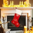 thumbnail image 4 of 49x28cm Embroidered Christmas Stocking - Knitted Gift Bag with Paw/Snowflake Designs for Fireplace Decor & Candy Storage, 4 of 4