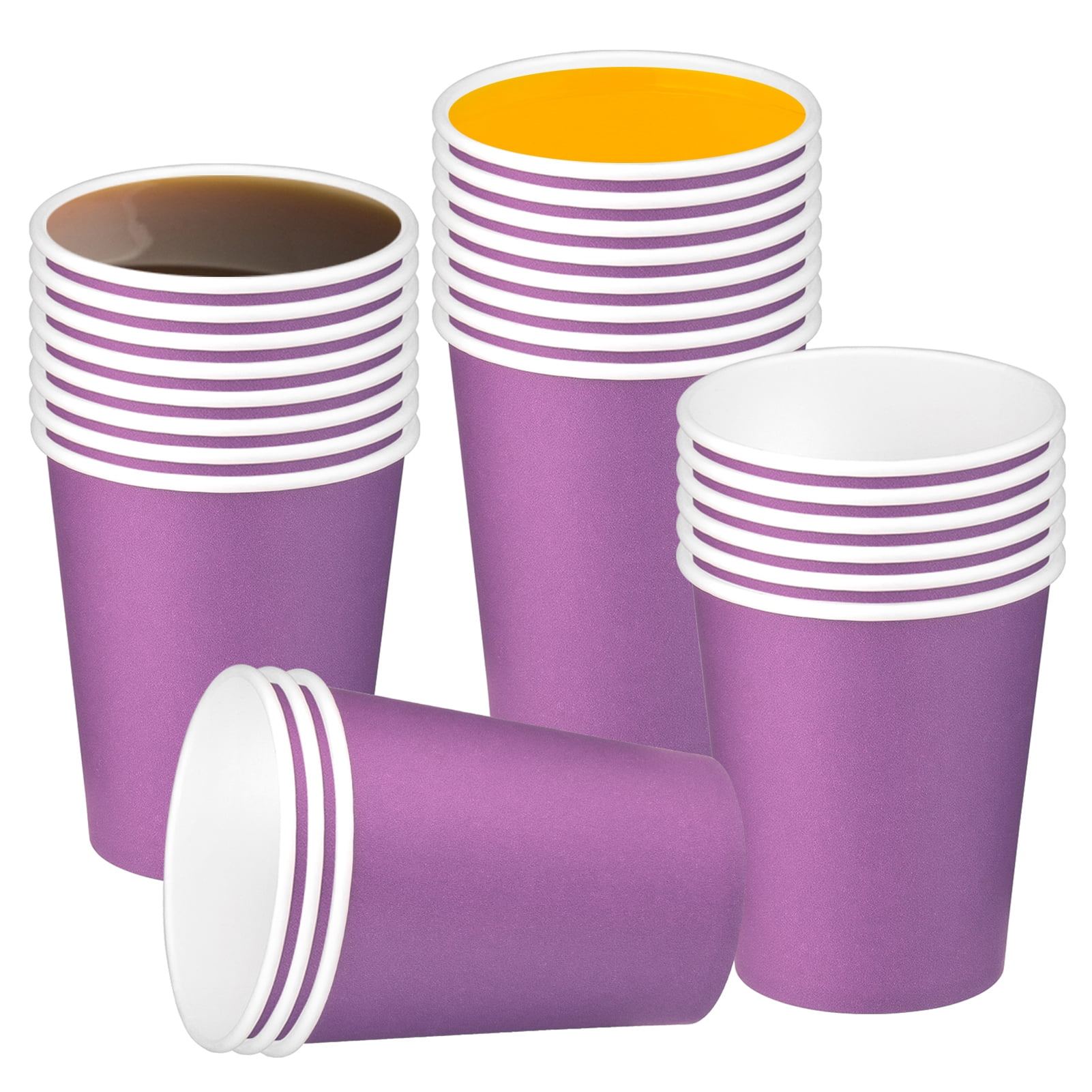 Bupete Paper Cups 8 Oz, Purple Paper Cups Party,Disposable Paper Coffee