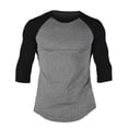 thumbnail image 3 of Mens 3/4 Sleeve Baseball Raglan Tee Jersey Lot T-Shirts Crew Neck Plain Tops, 3 of 4