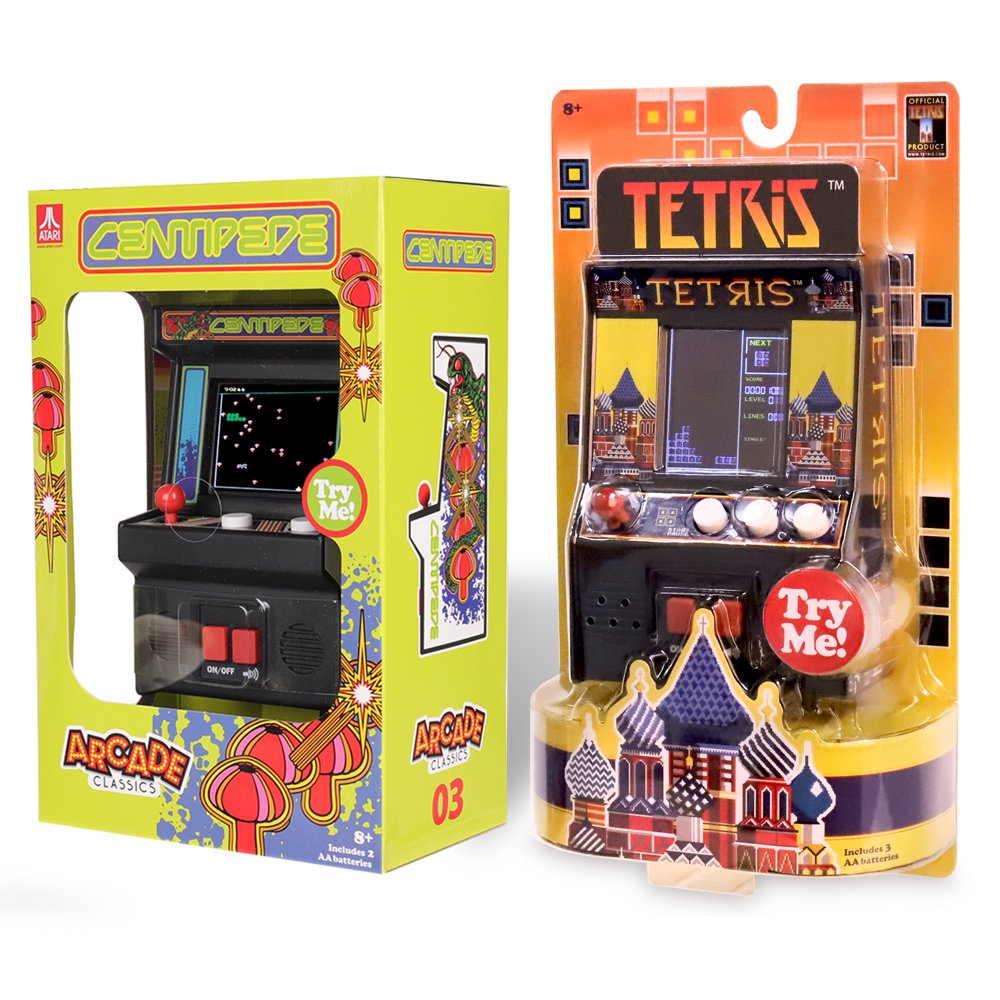 Arcade Classics Tetris Handheld Arcade Game and Arcade Classics Centipede Mini Arcade Game