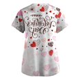 thumbnail image 3 of Hearthz S-5XL Valentine Day Scrub Tops for Women Love Heart Graphic Women Scrub Tops V Neck Short Sleeve Nurse Uniforms with Pocket, 3 of 3