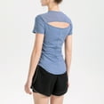 thumbnail image 4 of Camiseta deportiva para mujer Malla Empalme Espalda Ahuecada Ajuste ajustado, 4 of 7