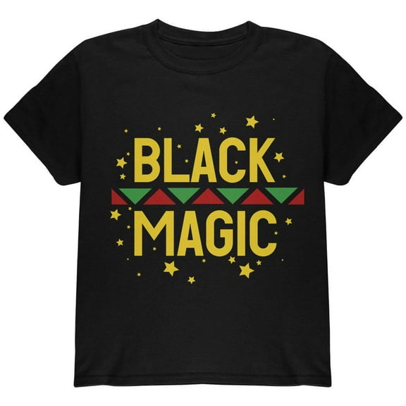Black History Month Magic Star Pan African Youth T Shirt Black YLG