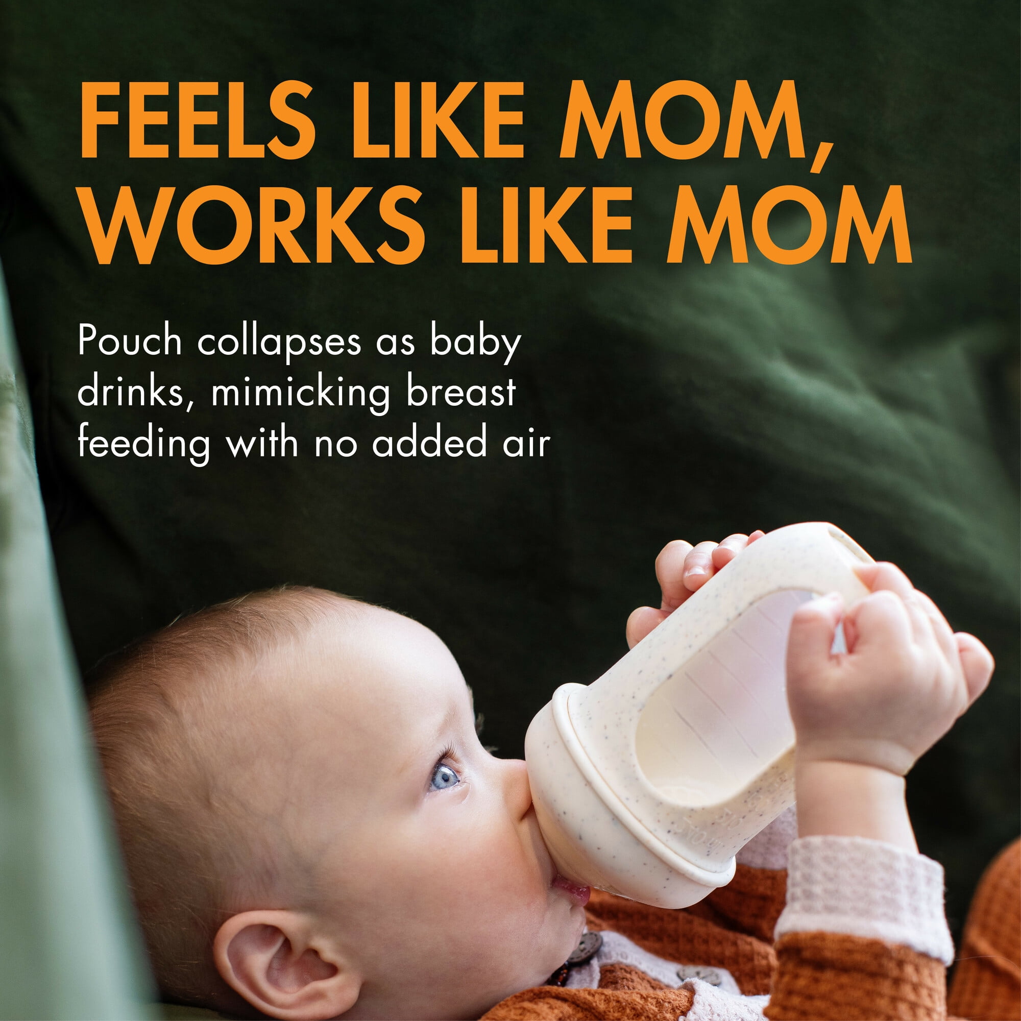 Boon NURSH® Silicone Speckle Bottle Bundle with Storage Lids   - Includes Slow/Medium/Fast Flow Nipples, 4 and 8 Ounce Bottles, and Storage Lids