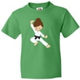 thumbnail image 3 of Inktastic Cute Girl, Brown Hair, Black Belt, Karate Pose Youth T-Shirt, 3 of 5