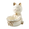 thumbnail image 4 of Figura de resina de gato de la suerte, estatua, organizador de escritorio, regalo, decoración, gato de la suerte Crema, 4 of 9
