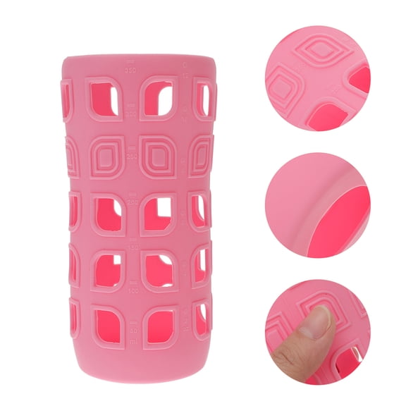 ETHZZLE Silicone Feeding-Bottle Cover Pink Durable Soft for Home and Outdoor Use 1Pc