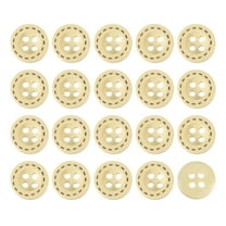 Uxcell 50Pcs Wooden Buttons - 12.5mm 4-Hole Round Natural Wood Sewing Buttons For Crafts & Clothing