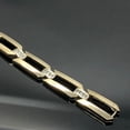 thumbnail image 2 of Silver Shop 14K Yellow Gold Finish Round Cut Cubic Zirconia Men's Bracelet, 2 of 4