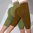 thumbnail image 1 of Women's Textured Compression Hip Lifting Fitness Pants, High Waisted Peach Booty Yoga Shorts 2PC Set with Seamless Design, Tummy Control Workout Gear for Gym, Running and Daily Training Light Green, 1 of 4