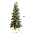 thumbnail image 3 of Nearly Natural Warm White Prelit LED Flocked Slim Spruce Artificial Christmas Tree, 8.5', 3 of 11