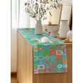 thumbnail image 5 of Table Runner 60 Inches Long for Kitchen Dining, Colorful Ethnic Dresser Scarf Farmhouse, Dining Table Decorations for Wedding/Parties, Modern Abstract National Geometric Teal 13 x 60 In, 5 of 8
