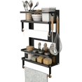 thumbnail image 4 of Refrigerator Organizer, Magnetic Spice Rack With Space Saver Double Layer Shelf For Easy Installation On Metal Surfaces, Super Load-bearing Spice Storage Solution For Kitchen, 30Cm Long, Black, 4 of 6