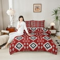 thumbnail image 4 of Manfei Tribal Aztec Full Size Comforter Sets for Adult, Vintage Bohemian Style Bedding Comforter Set, Hippie Geometric Reversible Bedding Sets, Microfiber Bedroom Decor, 3-Piece, 4 of 8