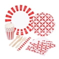 thumbnail image 2 of Juego de vajilla desechable Sunnimix vajilla de fiesta 97 piezas rojo, 2 of 8