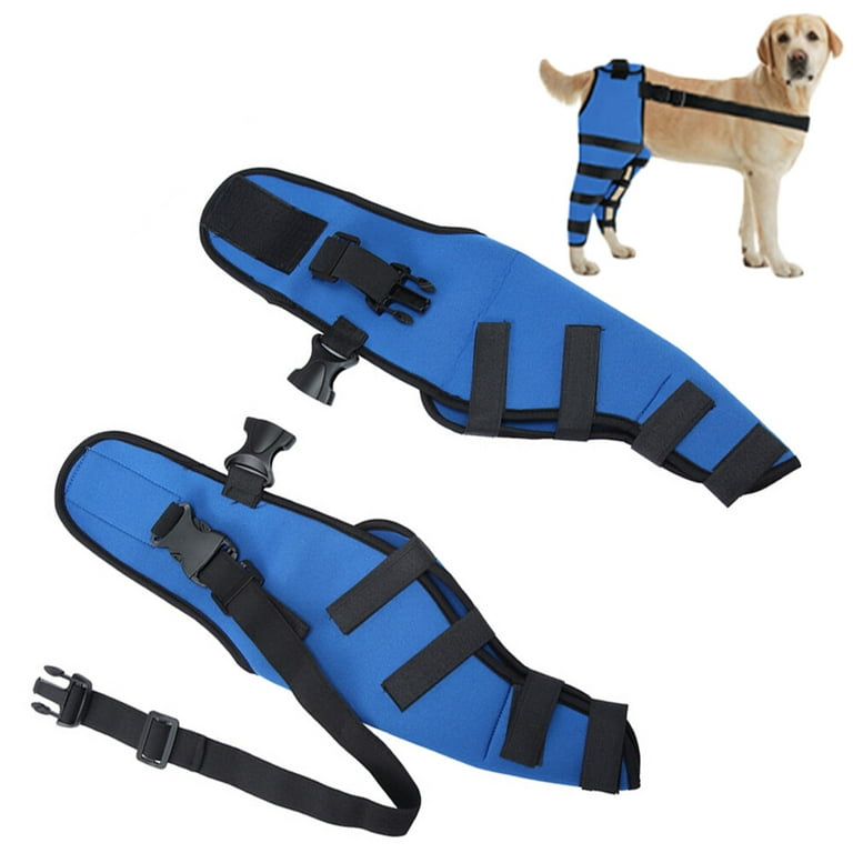 LEERUI 1Pair Dog Leg Brace for Hind Leg, Dog Knee Brace for Back Leg Torn  ACL CCL, Extra Support for Wound Injury and Sprain Healing of Arthritis,Blue