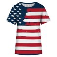 thumbnail image 4 of Patlollav Women Clothes,Womens Independence Day Summer Round-Neck T-Shirt Print Short Sleeve Tops, 4 of 5