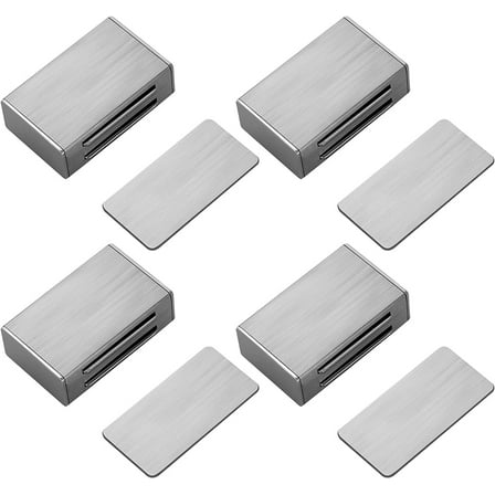 4 Pack Magnetic Door Catch, Cabinet Magnetic Catch Adhesive Cabinet Magnets Strong Magnetic Cabinet Door Latches for Bathroom Kitchen Cabinets Drawer Cupboard Closet