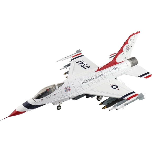 Hobby Master | 1:72 Scale Diecast Military Aircraft Replica | F-16C Thunderbirds Warbird No.10, USAF, 1988 | Model HA38044