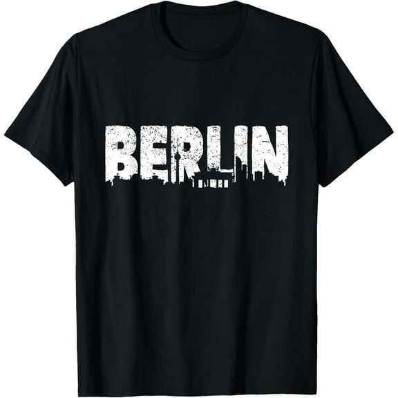 Berlin Souvenir Shirt Berlin City Germany Skyline Berlin T-ShirtMen and women, Black T-shirt, size: Extra large S-4XL