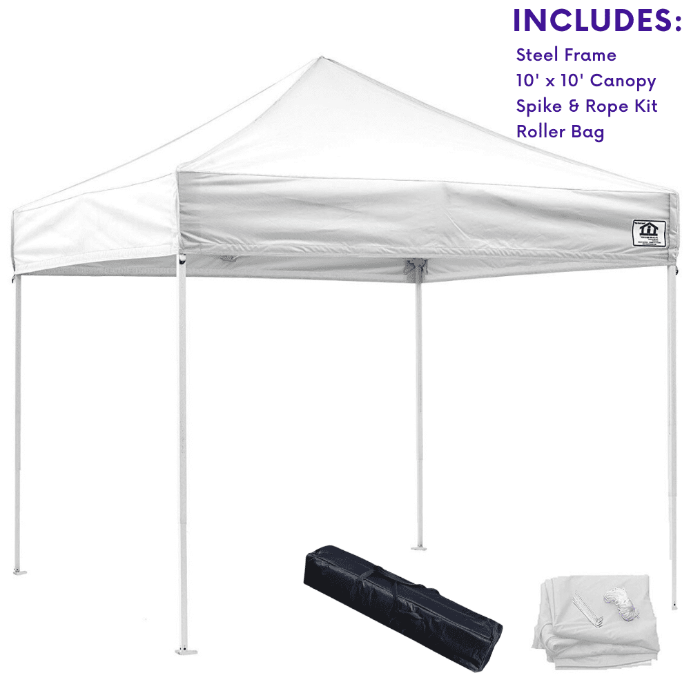 Impact Canopy 10' x 10' White Event and Pop-up Outdoor Canopy with UV Protection Material