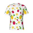 thumbnail image 4 of Vsdgher Strawberry and Lemon Print Men's Dry Fit Mesh Athletic Shirts Moisture Wicking Tennis T-Shirt Tops, 4 of 9