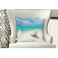 thumbnail image 4 of Ambesonne Travel Throw Pillow Cover 2 Pack, Maldives Beach Sunny Day, 16", Turquoise Off White, 4 of 6