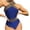 ☪575-Blue, variant on Nuoqisi Women's Stitch Detail Strapless One Piece Swimsuit Glittering Cut Out Halter Tummy Control Bathing Swimwear Beach 2026