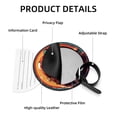 thumbnail image 4 of Retro Dog 2pcs PU Leather Round Bag Tags with Privacy Cover and Name ID Tag - Suitcase Tags for Travel Luggage, Handbags, Backpacks, School Bags, 4 of 6