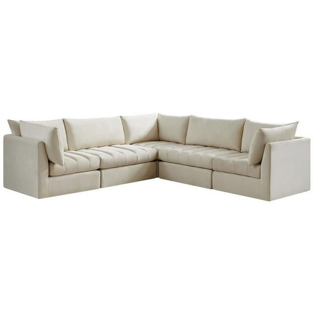Meridian Furniture Jacob Sectionnel Modulaire en Velours Crème