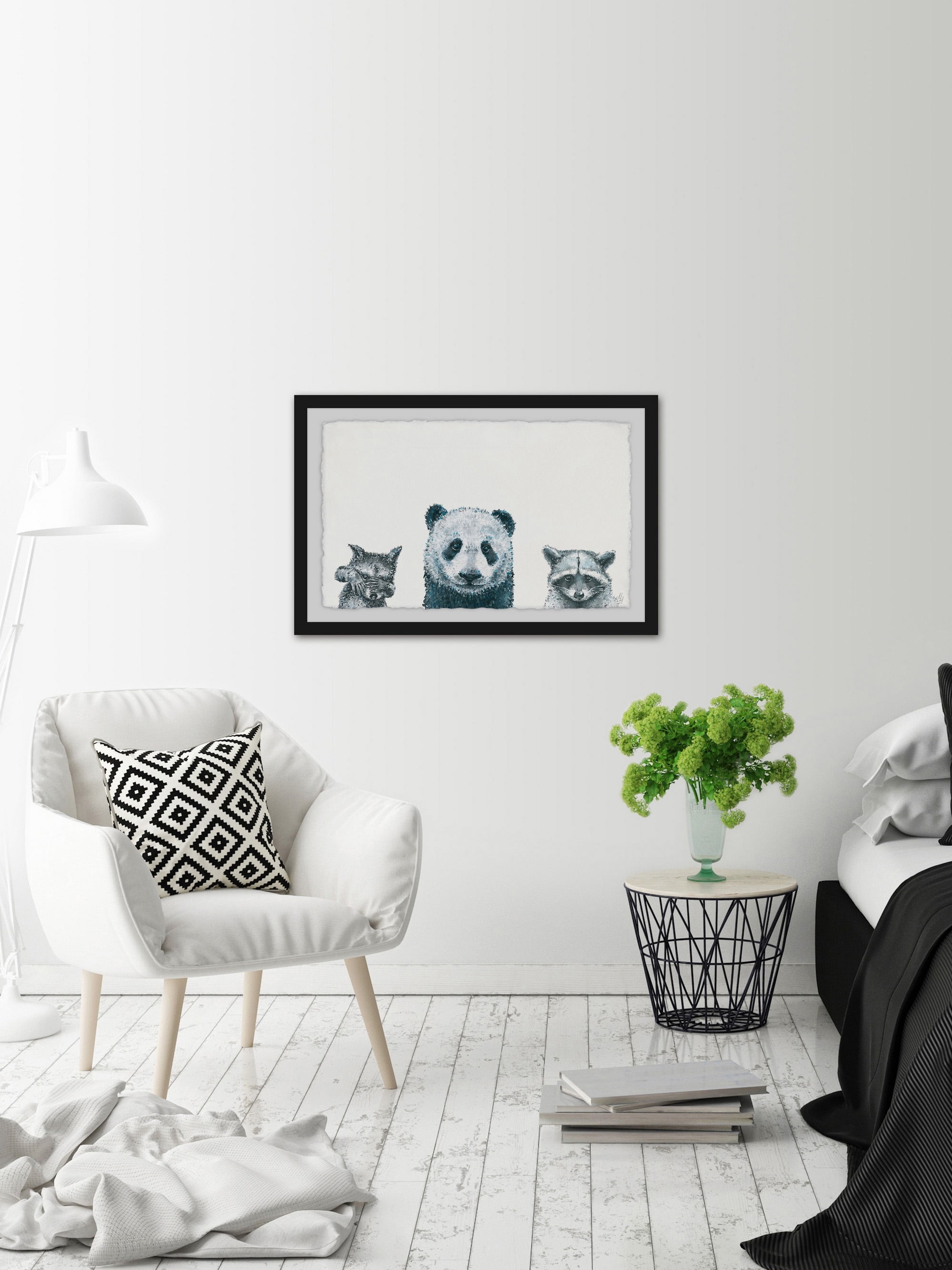 Shy Trio Framed Painting Print