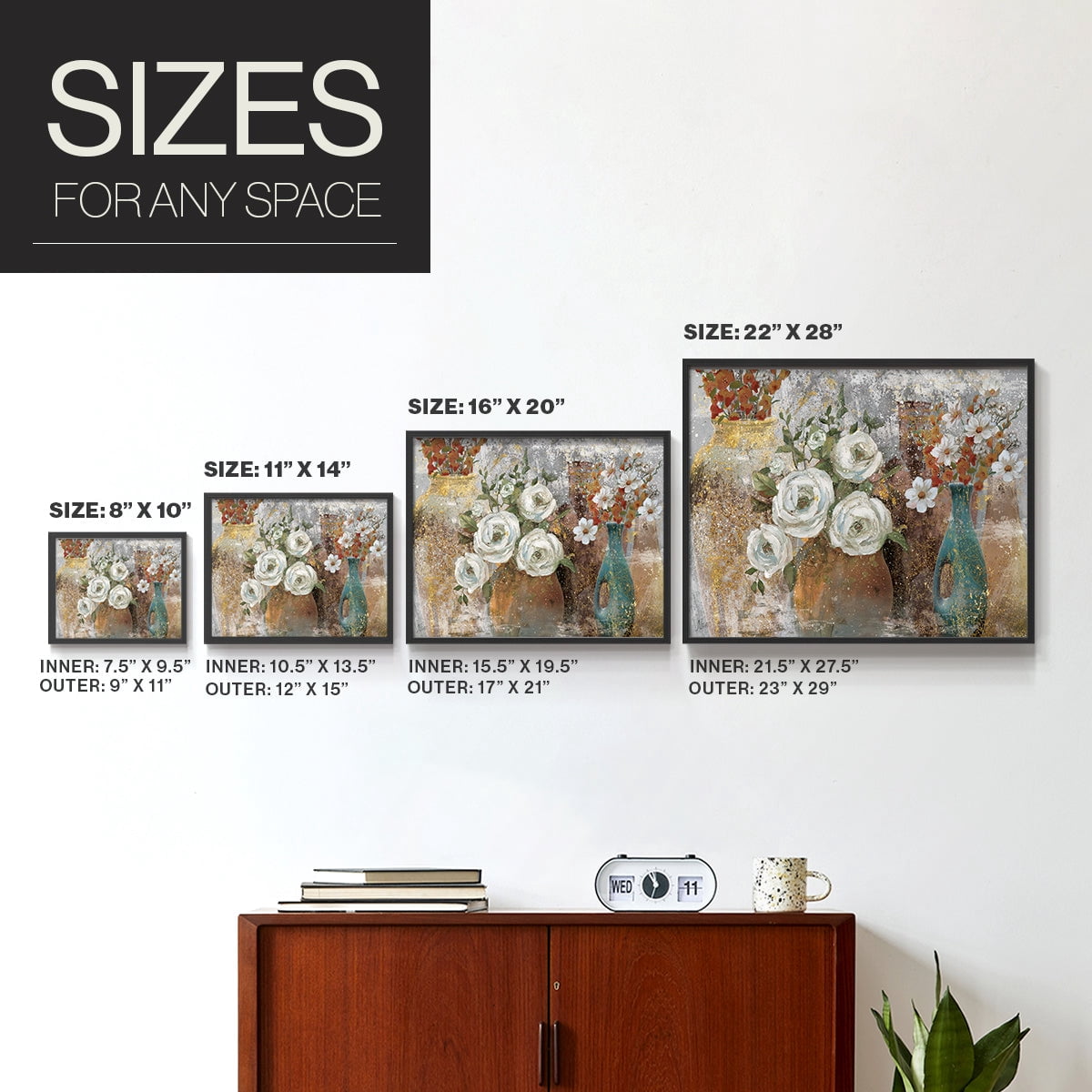 Vessels and Blooms Spice by Nan - Restickable Framed Giclée Print
