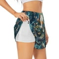 thumbnail image 2 of Haiem Colorful Plant Turtle Women's 2 in 1 Running Shorts - Lightweight Athletic Workout Gym Yoga Breathable Sports Shorts Liner with Phone Pockets-XX-Large, 2 of 9