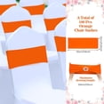 thumbnail image 2 of 100 Pcs Spandex Chair Sashes with Crown Buckle Slider Stretch Chair Bands Cover Ties for Wedding, Banquet, Gala, Corporate Event, Birthday Party, Baby Shower(Orange), 2 of 14