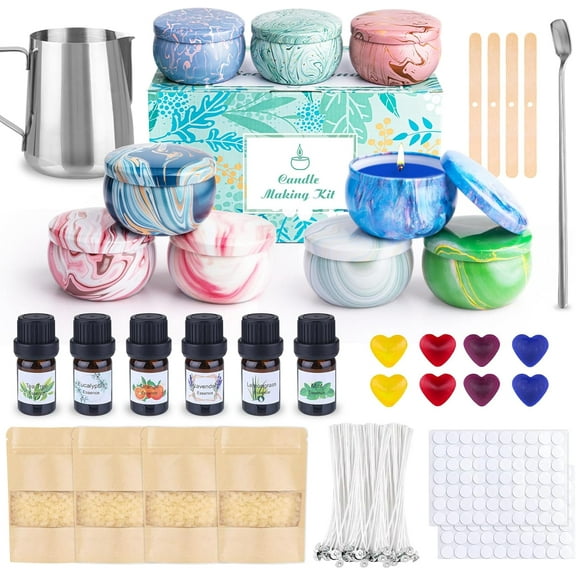 Candle Making Kit for Adults, DIY Candle Making Supplies for Adults, Beginners, Include Beeswax, Candle Tins, Wicks, Essential Oils, Dyes, DIY Candle Making Set Gift for Christmas