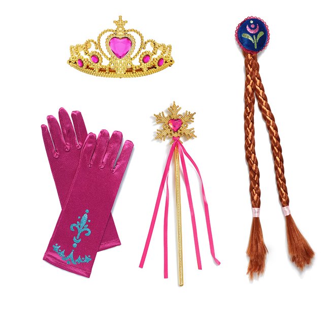 Encanto Frozen Elsa Anna Niñas Princesa Accesorios Niños Varita mágica Corona Cosplay Jasmine Snow White Tiara Guantes Suministros para fiestas Gao Jinjia LED