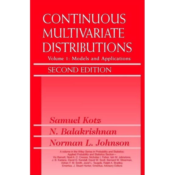 Wiley Probability and Statistics Continuous Multivariate Distributions, Volume 1: Models and Applications, Book 334, (Hardcover)