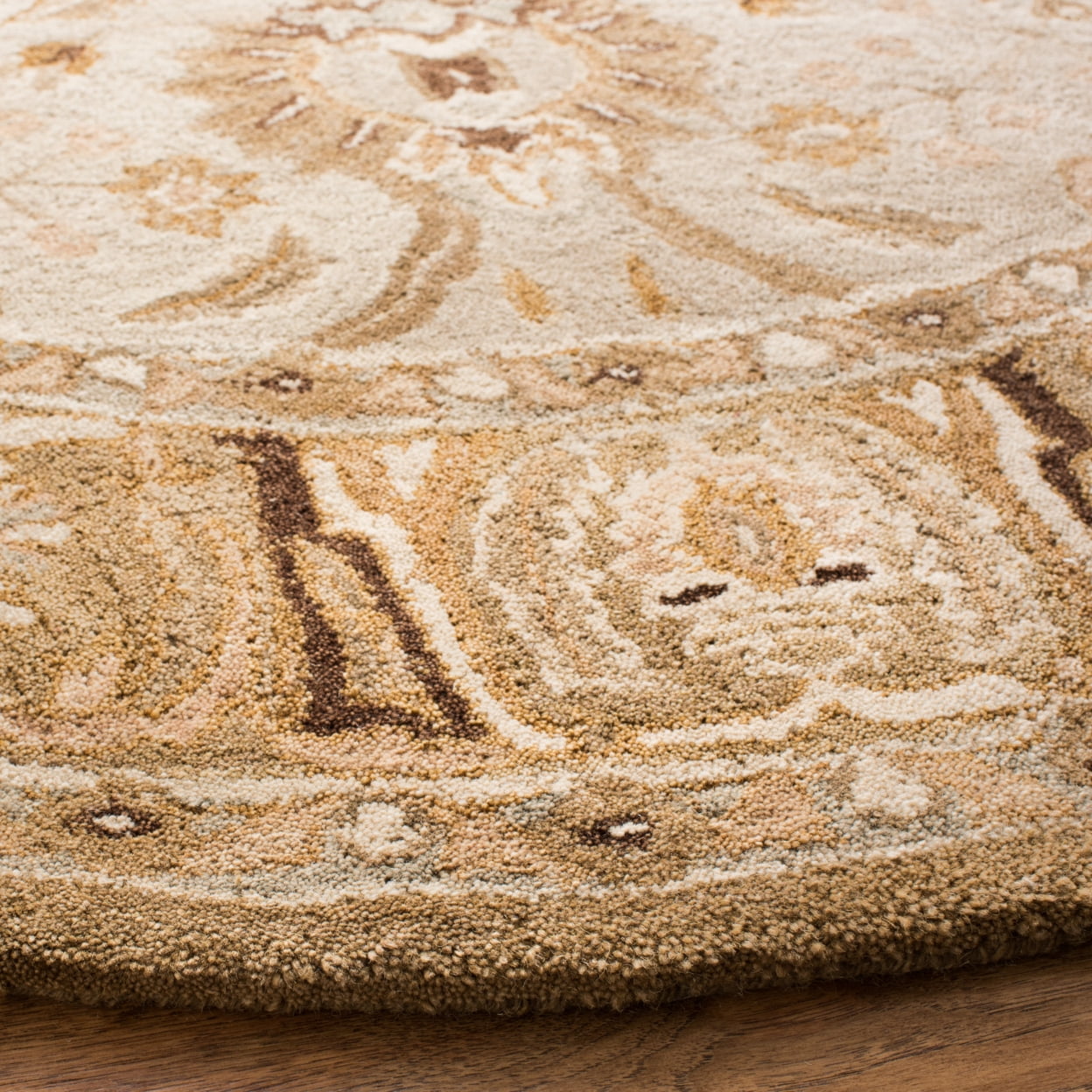 SAFAVIEH Anatolia Sharon Traditional Wool Area Rug, Silver/Light Brown, 8' x 10'