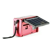 QFX R-37 Black Rechargeable Solar 6 Band Radio with Flashlight AM, FM & SW 1-4 & Phone Charger