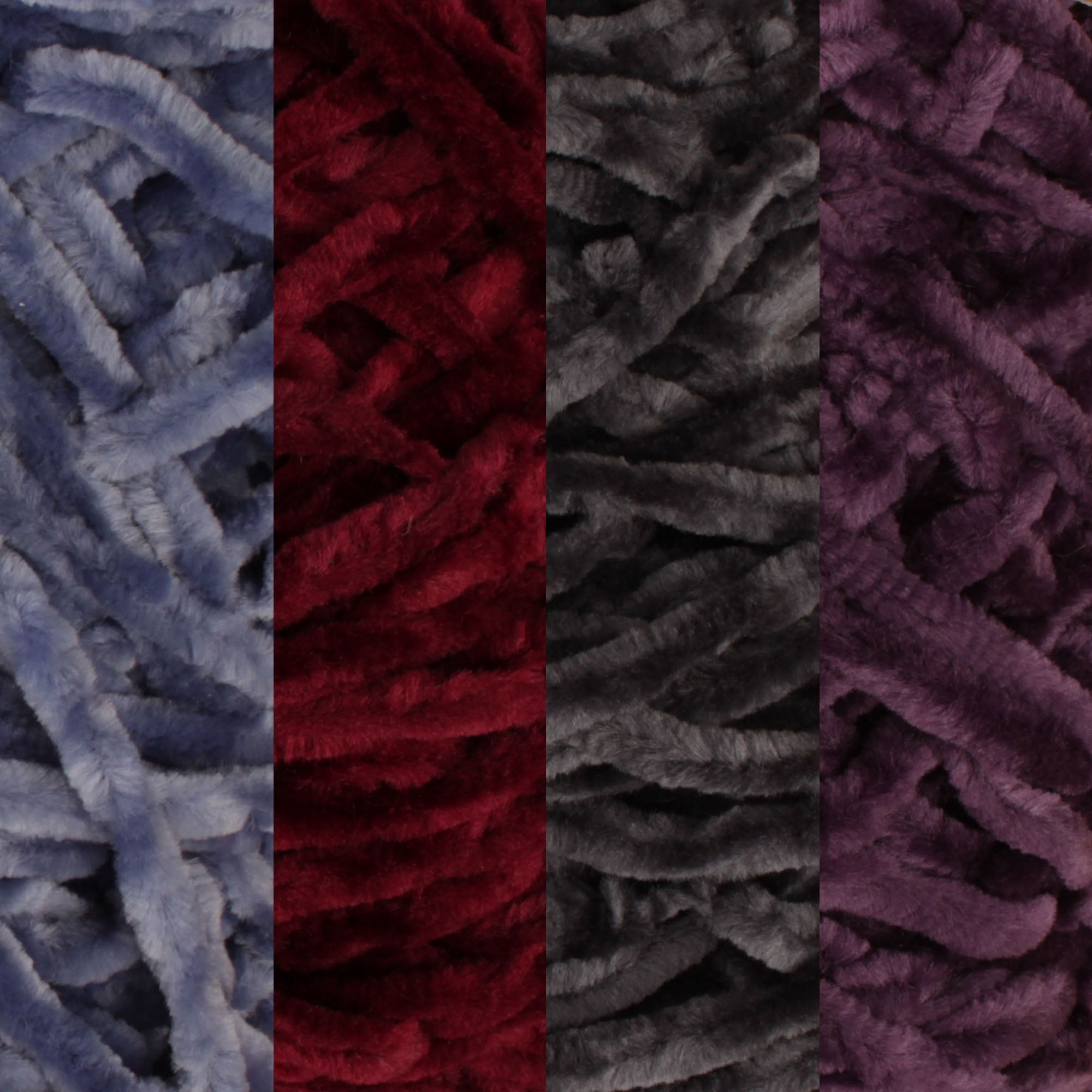 JubileeYarn Chenille Yarn - Worsted Weight Yarn - 100g/skein - Shades of Purple - 4 Skeins
