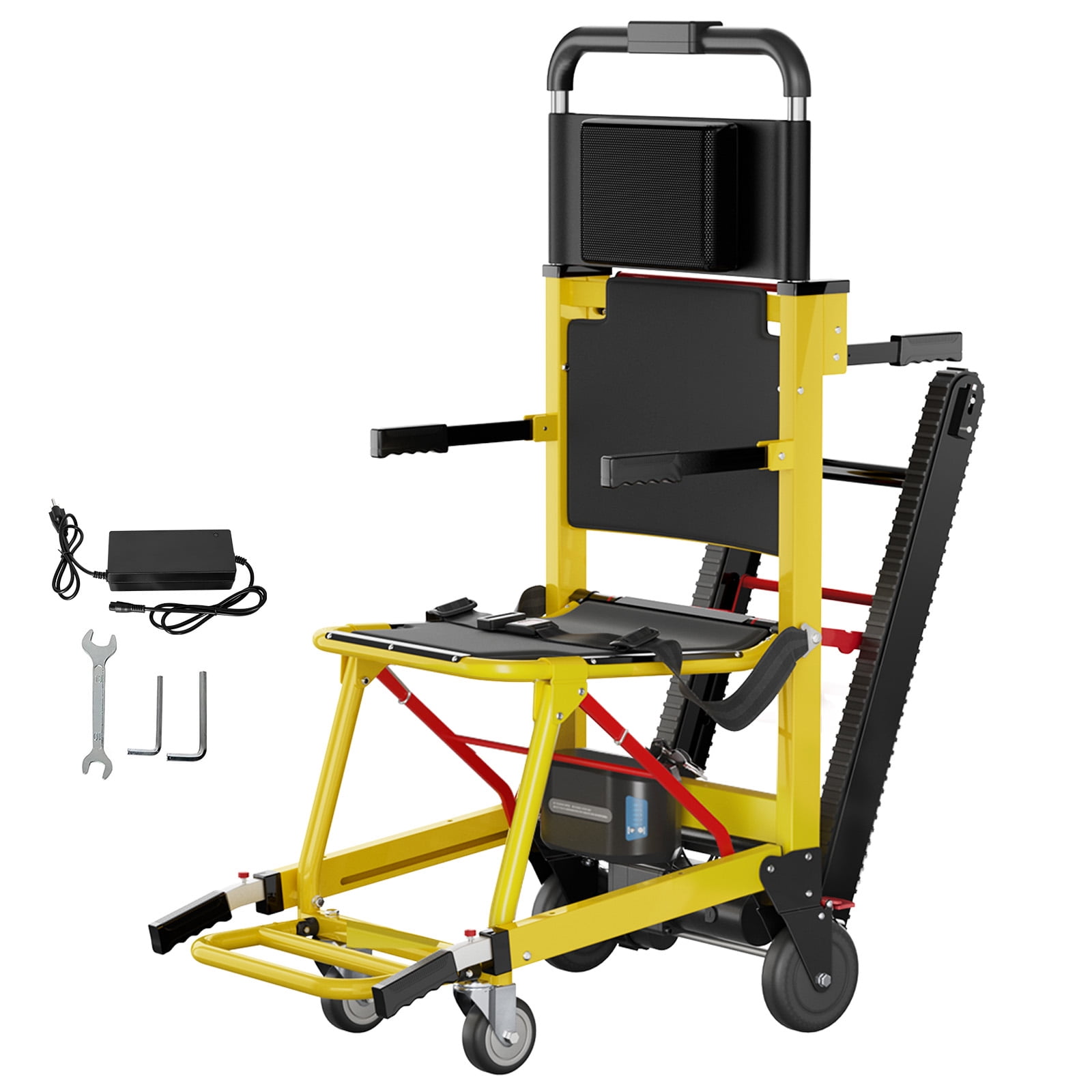 Ecojoy Portable Electric Chair - 440lbs Load Stair Climbing Wheelchair with Adjustable Backrest & Arms - Heavy Duty Assist Track Stair Chair for Adults Seniors