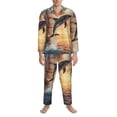 thumbnail image 3 of Naloa Sailing Dancing Dolphin Men’s Pajamas Set - Long Sleeve Button Down Sleep Shirt and Pajama Bottoms Sleepwear Set-XX-Large, 3 of 7