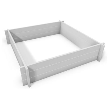 "W x "L Screwless Vinyl Garden Bed, White