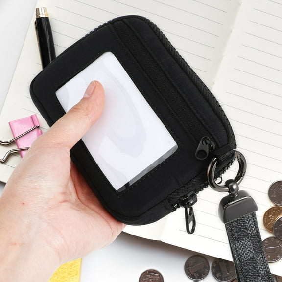 GOOHOCHY Zipper Wallet Coin Wallet Purse Keychain Nylon Wallet With With Id Window Change Purse Coin Bag For Travel Shopping Daily Use