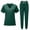 01-Dark Green, variant on Scrub Sets for Woman Solid V-Neck Short Sleeve Tops Long Pants Nurse Work Uniform with Pockets Purple S
