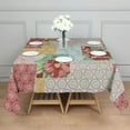 thumbnail image 3 of Pioneer Flower Floral Print Pattern Square Tablecloth,Waterproof Square Table Cover,Wipeable Spillproof Washable Table Cover for Home Kitchen Party Decor 60"x60"(152x152cm), 3 of 6