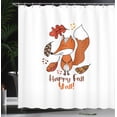 thumbnail image 3 of Ambesonne Fox Shower Curtain, Saying Animal and Leaves Art, 69"Wx84"L, Dark Orange Scarlet Grey, 3 of 4