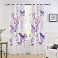 thumbnail image 5 of Butterflies Flowers Floral Blackout Curtain Panels Drapes Privacy Assured with Light Filtering Curtains for Living room Bedroom Bathroom Window, 5 of 6